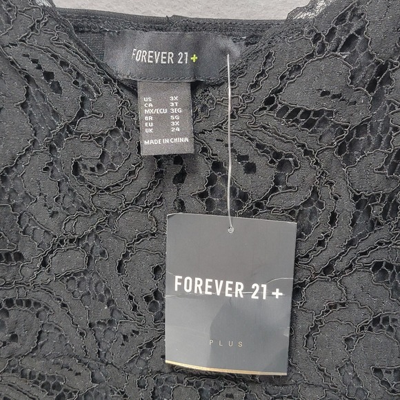 Forever 21 Y2K Lace Teddy Bodysuit Sz 3X Nightclub Whimsigoth Black Lingerie - Picture 3 of 16